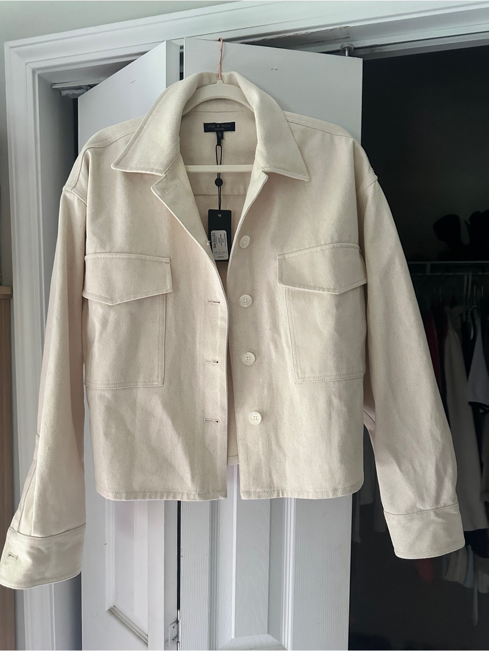 NWT!! Rag & bone $298 NWT Ramona Shirt Jacket in the color Ecru. Size L